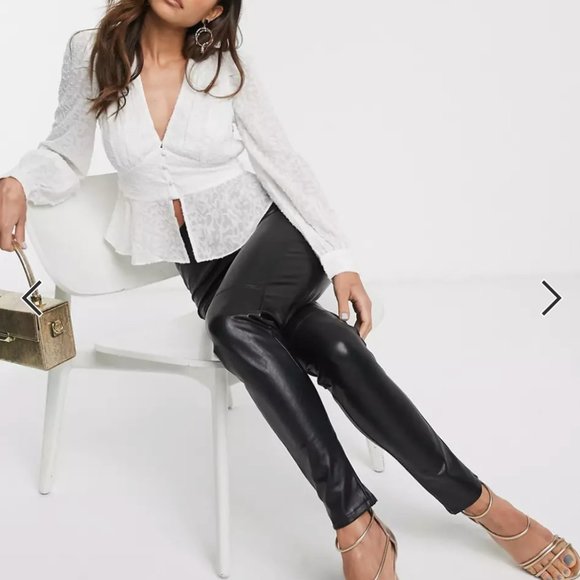 French Connection button down long sleeve devore blouse size 4 - Picture 3 of 16